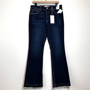 NWT TRAVE Faye Demi Slim Boot Flare High Rise Ankle Slits Split Hem Jean 31